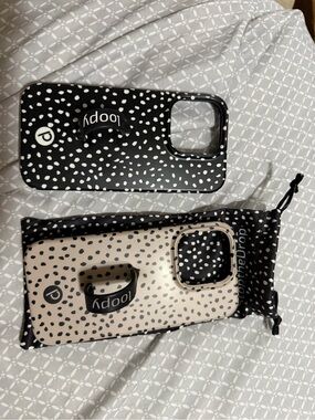 Loopy Case Black & Cream Dalmatian Spot Phone Cases with Loop Grip
